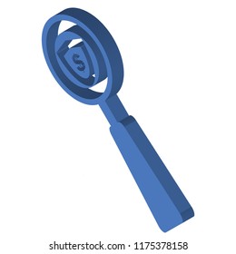 Search isometric left top view 3D icon