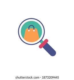search item icon vector flat style. colored magnify icon design. isolated on white background