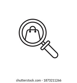 search item icon vector line style. magnify icon outline design. isolated on white background