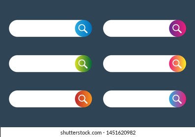 Search items of different colors isolated  on a white background.