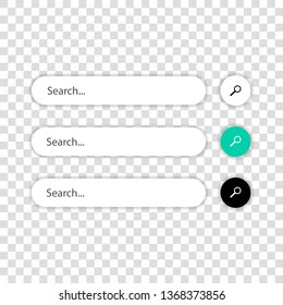 Search items of different shapes and colors are depicted on a transparent background.
