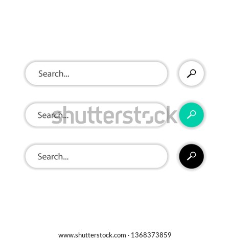 Search items of different shapes and colors are depicted on a white background.