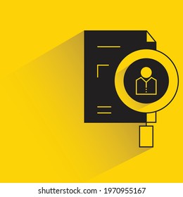 search job application with shadow yellow background