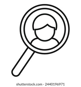 Search job candidate icon outline vector. Find folder career. Boss seek cv