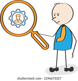 Search Job Icon With Doodle Drawing