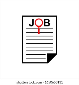 Search Job Icon, Job Searching Vector Art Illustration