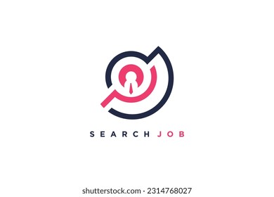 Search job logo design idea with creative unique concept