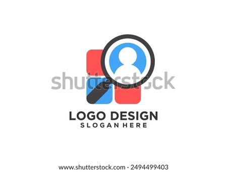 Search job logo icon design template, Human resource logo