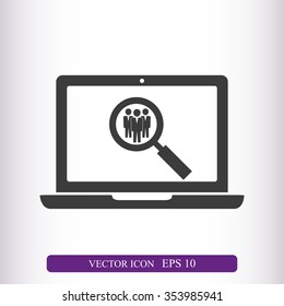 Search for job symbol.Team work icon.Vector illustration. Flat design.