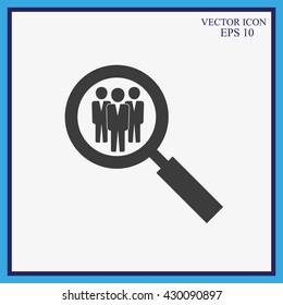Search for job symbol.Team work icon.Vector illustration. Flat design.
