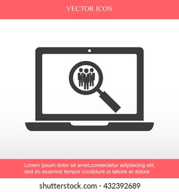 Search for job symbol.Team work icon.Vector illustration. Flat design.
