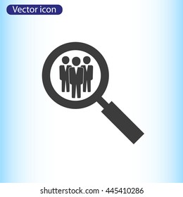 Search for job symbol.Team work icon.Vector illustration. Flat design.
