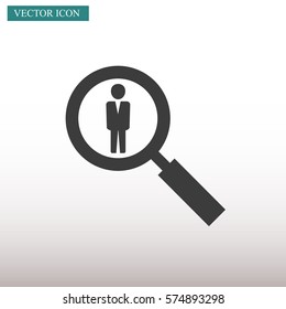 Search for job symbol.Vector illustration. Flat design.
