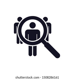 Search job vacancy icon in flat design. vector illustration