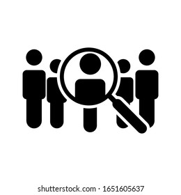 Search job vacancy icon in flat style on white background. vector eps 10