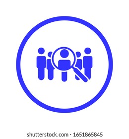 Search job vacancy icon in flat style on white background. vector eps 10