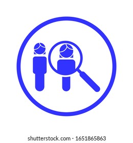 Search job vacancy icon in flat style on white background. vector eps 10