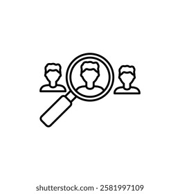 Search job vacancy icon Flat vector set outline