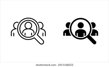 Search job vacancy icon set, Find people employer business concept. vector illustration on white isolated background.