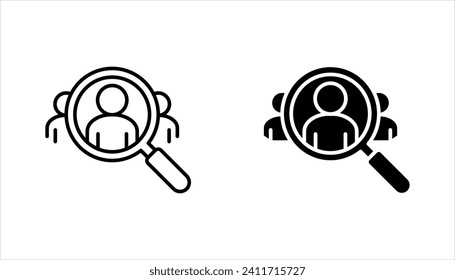 Search job vacancy icon set, Find people employer business concept. vector illustration on white isolated background.