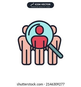 Search job vacancy icon symbol template for graphic and web design collection logo vector illustration