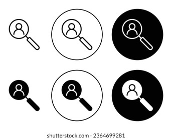 Search job vacancy vector icon set in black color. Suitable for apps and website UI designs