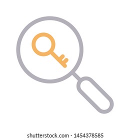 search key colour line vector icon