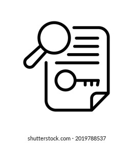 Search Key Word Icon, Line Vector Graphics