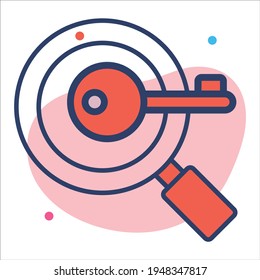 search keyword flat line  icon modern illustration