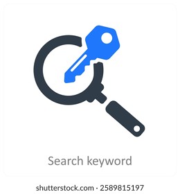 Search Keyword and magnify icon concept