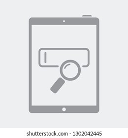 Search keyword on tablet - Flat and isolated vector eps illustration icon with minimal and modern design