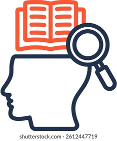 Search Of Knowledge Icon Color Line Vector Illustration