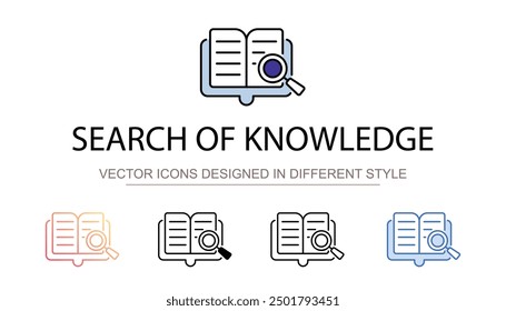 Search Of Knowledge icon design with white background stock illustration