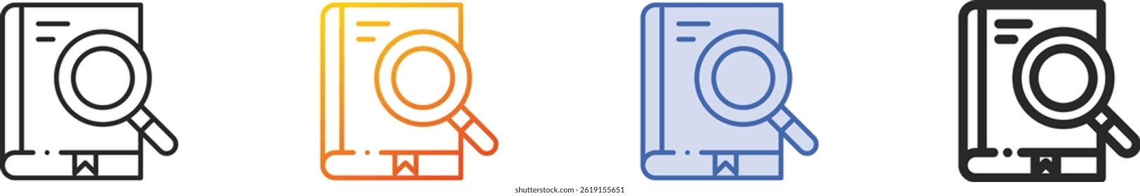 search of knowledge icon.Thin Linear, Gradient, Blue Stroke and bold Style Design Isolated On White Background