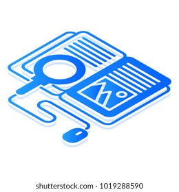 Search of knowledge isometric icon