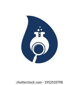 Suchen Sie im Labor nach dem Logo-Design für das Design des Designs. Finden Sie Logo-Design, Vektorvorlage. Lab Finden Sie Logo Icon Design.