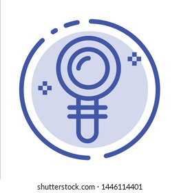 Search, Lab, Find, Biochemistry Blue Dotted Line Line Icon