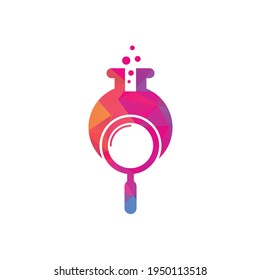 Suchen Sie nach Logo-Design im Labor. Finden Sie Logo-Design, Vektorvorlage. Lab Finden Sie Logo Icon Design.