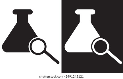 Search lab logo template vector icon design. isolated on white and black background vector illustration. EPS 10
