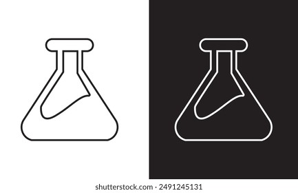 Suchen Lab Logo Vorlage Vektorgrafik Icon Design. Isoliert auf weißem und schwarzem Hintergrund Vektorillustration. EPS 10
