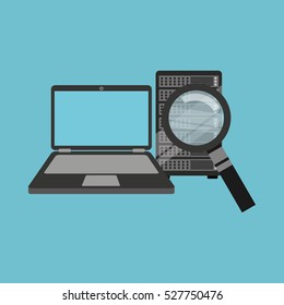 search laptop data server vector illustration eps 10