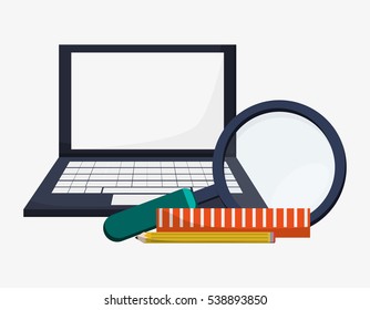 search laptop learn ruler pencil