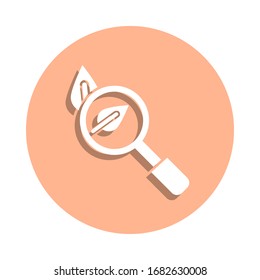 Suche, Blatt-Button-Symbol. Einfache Bildyph, flache Vektorillustration von ökologischen Symbolen für i und ux, Website oder mobile Applikationen
