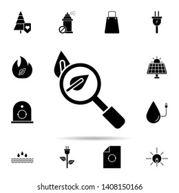 Search, leaf icon. Universal set of ecology for website design and development, app development