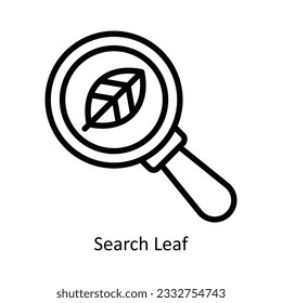 Search Leaf Vector  outline Icon Design illustration. Nature and ecology Symbol on White background EPS 10 File
