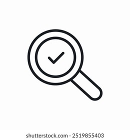 search lens check mark icon sign vector