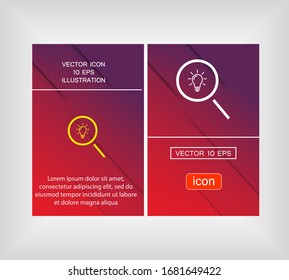 Search light icon. Vector Eps 10. search magnifying, inside light bulb inserted Flat Design.