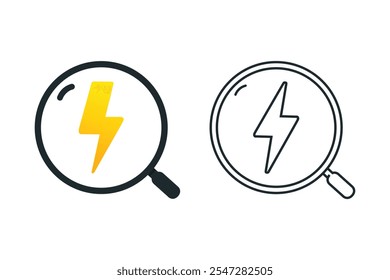 Search lightning icon. Illustration vector