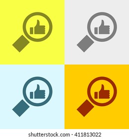 Search & like Icon on Four Different Backgrounds. Eps-10.
