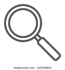 Search line icon, enlarge and exploration, magnifying glass sign, vector graphics, a linear pattern on a white background, eps 10.